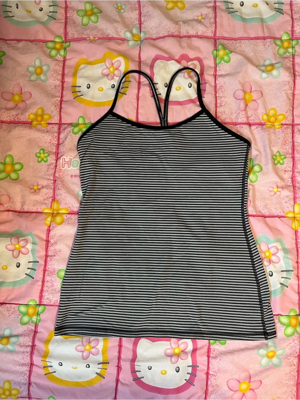 lululemon athletica Black & White Striped Racerback Cami